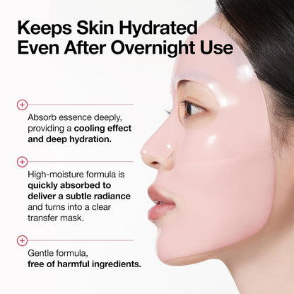 Peach 70 Niacin Brightening Collagen Mask, Overnight Face Mask for Glass Skin, Niacinamide, Elasticity, Even Skin Tone, Natural Color, Korean Skincare, 1.34 Fl.Oz/4Ea