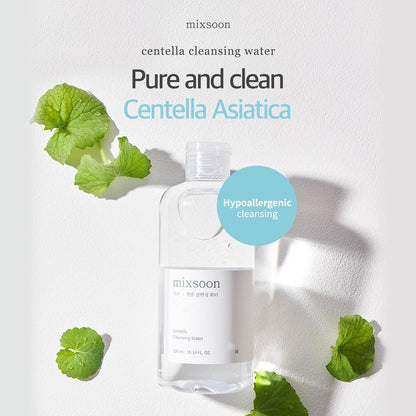 Centella Cleansing Water 10.14 Fl Oz / 300Ml Face Cleanser for Sensitive Skin Centella Asiatica Aloe Vera Korean Glass Skin Care