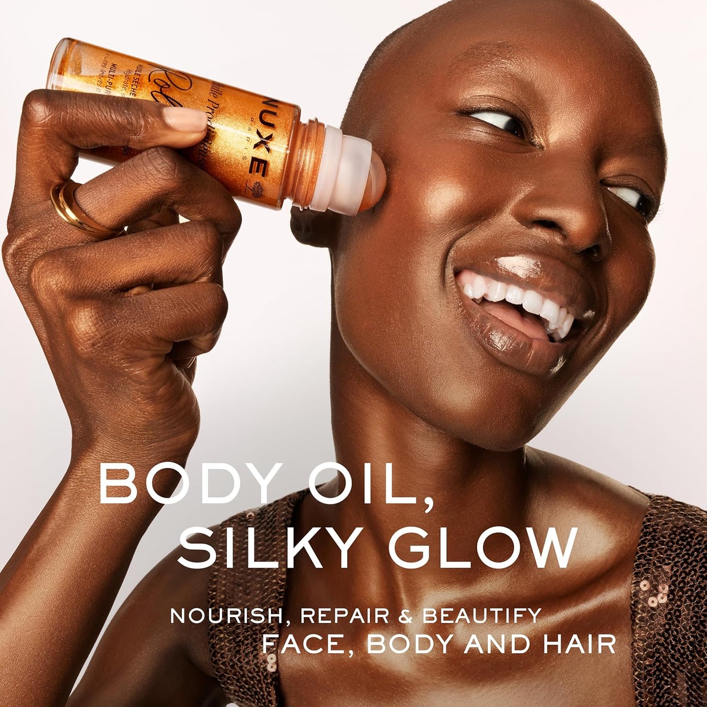 Huile Prodigieuse Shimmer Multi-Purpose Dry Oil - Luxurious Radiant Glow and Hydration for Face, Body & Hair