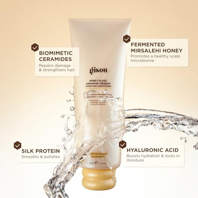 Honey Gloss Hair Wash Duo - Hydrating Shampoo & Conditioner with Fermented Mirsalehi Honey, Biomimetic Ceramides & Hyaluronic Acid, Strength & Glossy Shine, for All Hair Types