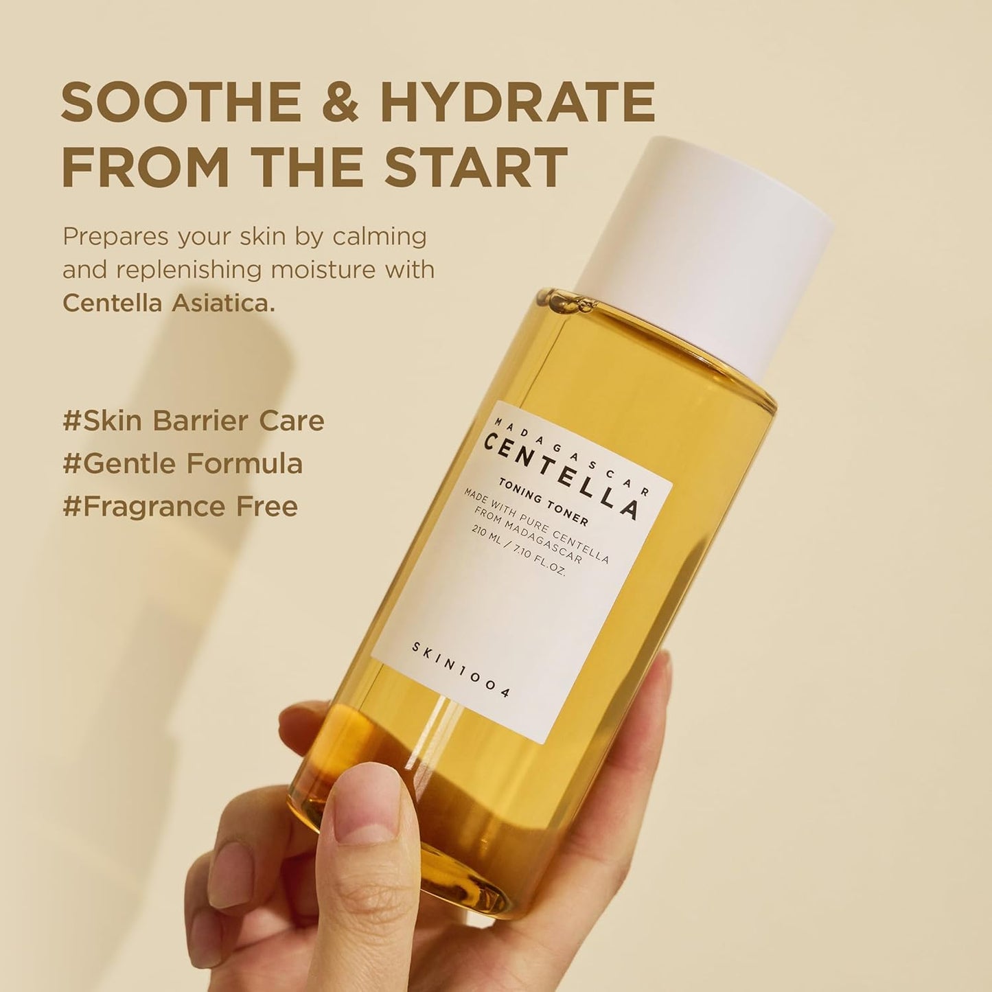 Centella Toning Toner 7.10 Fl.Oz, 210Ml, Korean Face Toner with Madagascar Centella Asiatica & Hyaluronic Acid for Hydrating, Soothing and Moisturizing, PHA Exfoliator, Korean Skin Care